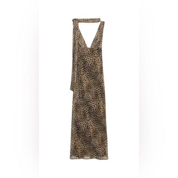 Zara Dresses & Skirts - Zara Leopard-Print Maxi Slip Dress in Tan and Black